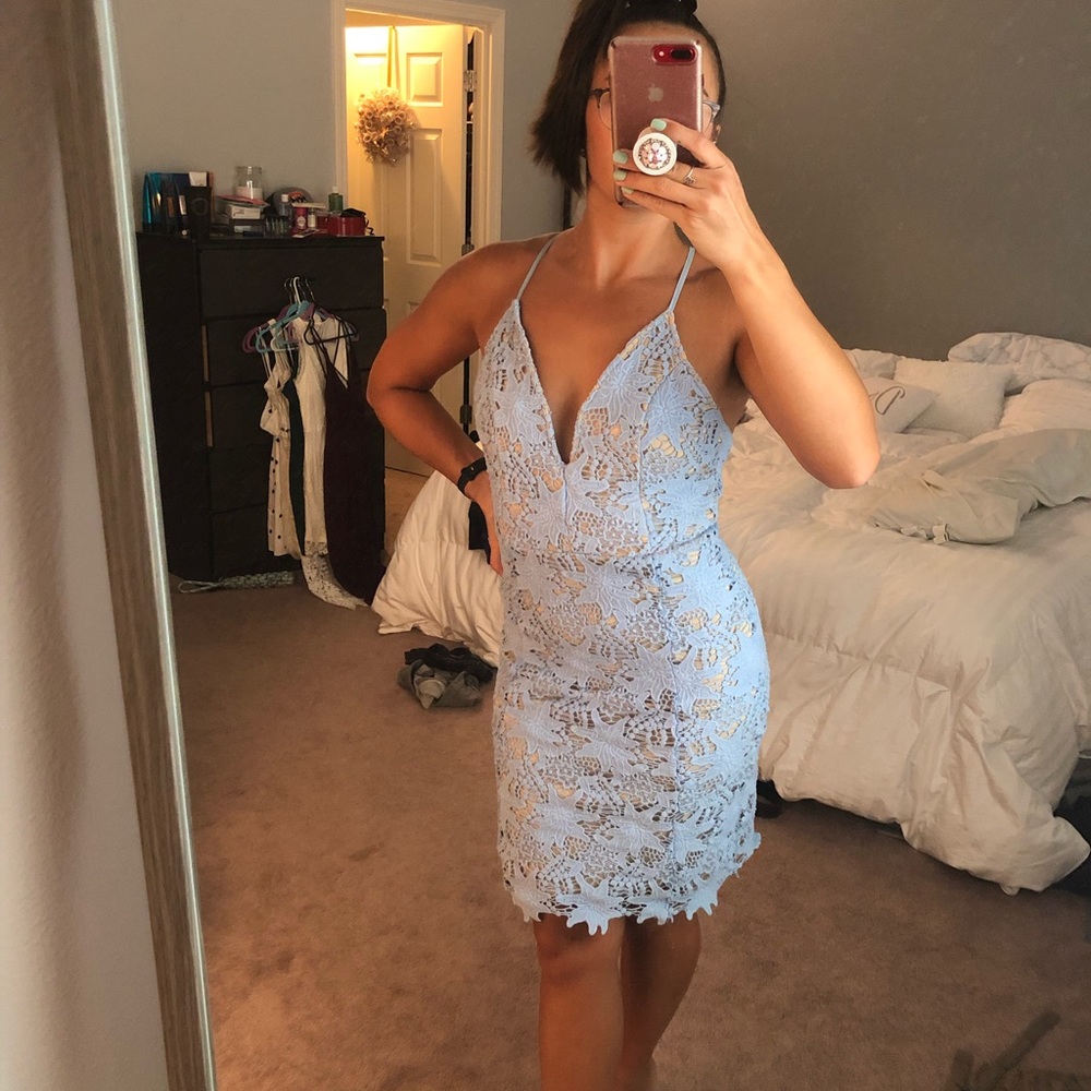 Light blue floral dress